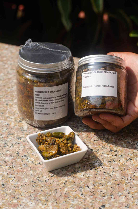 Pahadi Lehsun Mirch Achar (Himalayan Garlic & Chilli Pickle) | Poit From Hills